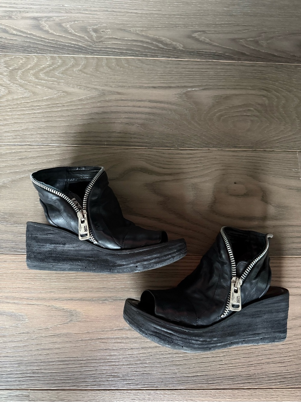 A.S 98 SANDALS NAYLOR Black leather size 39 /9